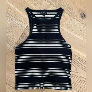 Classic J.Crew sleeveless ribbed tank in a timeless black and white stripe.